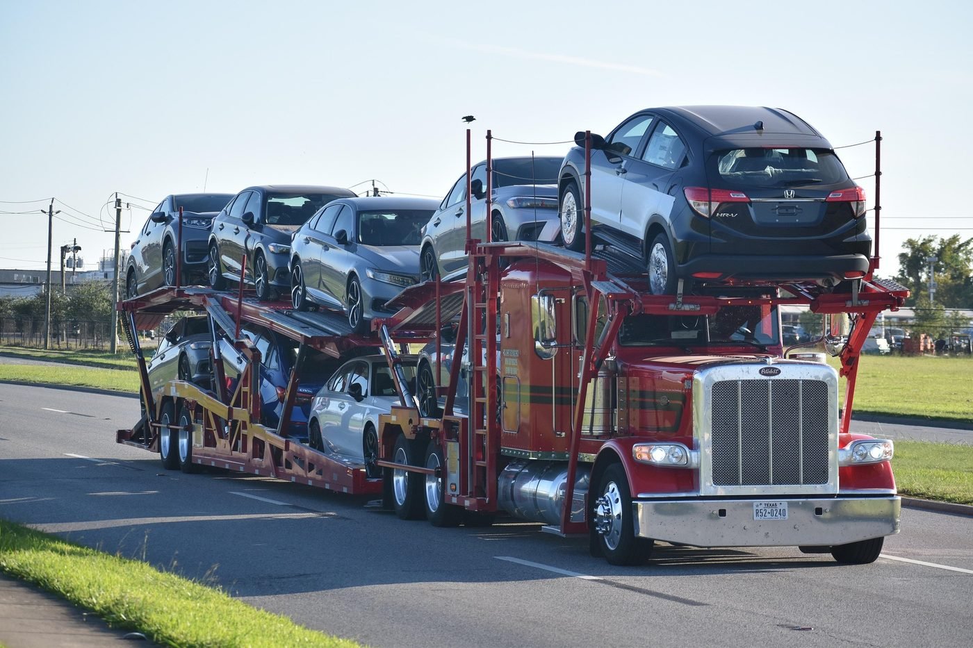 Car carrier truck loaded with vehicles